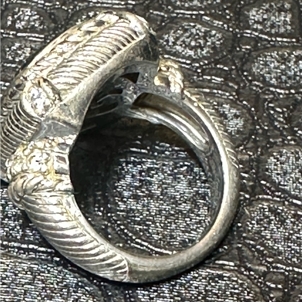 JUDITH RIPKA Sterling Silver Black Onyx & CZ Ring Size 6.5 - Picture 2 of 6